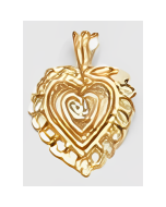 10K Yellow Gold Double Heart C.Z Pendant