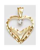 10K Yellow Gold Heart with C.Z Pendant