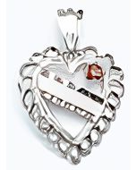 Silver Heart with Stone Pendant