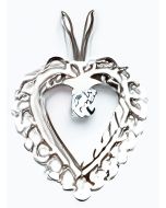 Silver Heart with C.Z Pendant