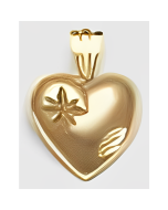 10K Yellow Gold Diamond Cut Tiny Heart Pendant