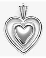 Silver Queen of Hearts Double Heart Pendant