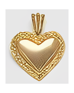 10K Yellow Gold Puffed Heart Pendant