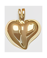 10K Yellow Gold Shiny Puffed Heart Pendant