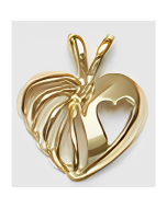 10K Yellow Gold Double Heart Cut Out Pendant