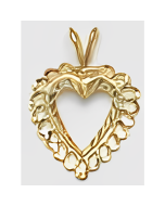 10K Yellow Gold Fancy Heart Pendant