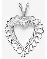 Silver Fancy Heart Pendant