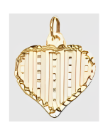 10K Yellow Gold Striped Heart Charm