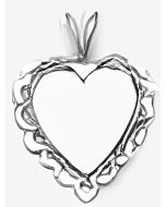 Silver Cute Fancy Heart Pendant