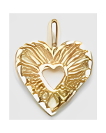10K Yellow Gold Fancy Double Heart Pendant