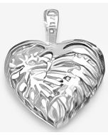 Silver 3D Double Sided Heart Pendant