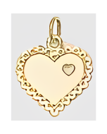 10K Yellow Gold Cute Double Heart Charm