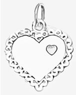 Silver Cute Double Heart Charm
