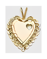 10K Yellow Gold Fancy Double Heart Pendant