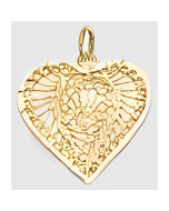 10K Yellow Gold Decorative Heart Charm