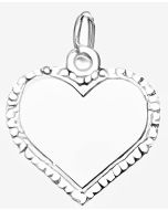 Silver Fancy Heart Charm