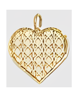 10K Yellow Gold Cute Decorative Heart Charm