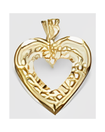 10K Yellow Gold Triple Heart Pendant