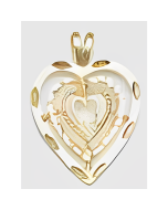 10K Yellow Gold  Recursion Triple Heart Pendant