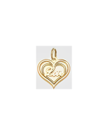 10K Yellow Gold Cute  "Love" Heart Pendant