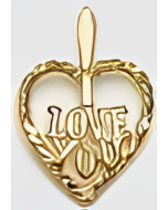 10K Yellow Gold "I Love You" Heart Pendant