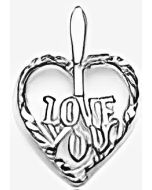 Silver "I Love You" Heart Pendant