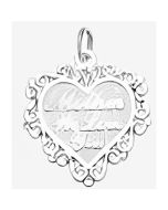 Silver Elegant Heart "Mother We Love You" Pendant