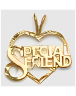 10K Yellow Gold "Special Friend" Heart Pendant