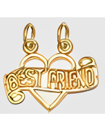10K Yellow Gold Breakable Heart "Best Friend" Charm