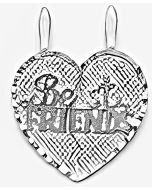 Silver Breakable Heart "Best Friends" Pendant