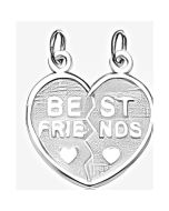 Silver Breakable Heart "Best Friends" Charm