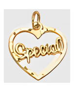 10K Yellow Gold Heart "Special" Charm