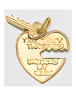 10K Yellow Gold Heart "The Key That Fits Unlocks My Heart" Charm