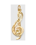 10K Yellow Gold Treble Clef Charm