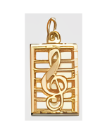 10K Yellow Gold Treble Clef Charm