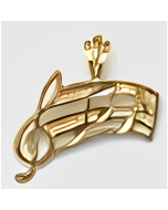 10K Yellow Gold Music Notes Pendant