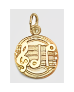 10K Yellow Gold Music Notes Charm