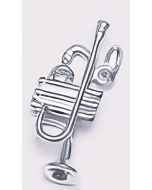Silver 3D Trumpet Charm
