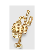 10K Yellow Gold 3D Trumpet Charm