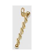 10K Yellow Gold 3D Baton Charm