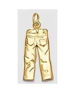 10K Yellow Gold 3D Jeans Pendant