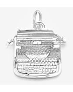 Silver 3D Typewriter Charm