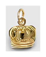 10K Yellow Gold 3D Royal Crown Charm