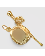 10K Yellow Gold 3D Top Hat & Cane Charm