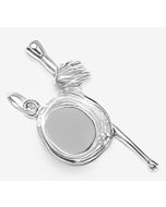 Silver 3D Top Hat & Cane Charm