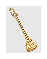 10K Yellow Gold 3D Broom Charm