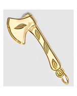 10K Yellow Gold 3D Axe Charm