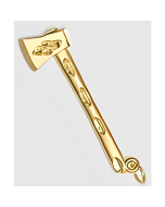 10K Yellow Gold 3D Large Axe Pendant