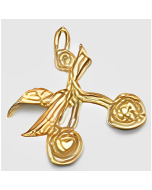 10K Yellow Gold 3D Cherries Charm