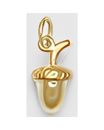 10K Yellow Gold 3D Acorn Charm